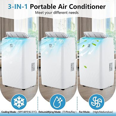 Portable AC Unit 14000BTU for Room, Home & Apartment, 3-in-1 Air Conditioner
