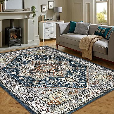 Imitation Cashmere Washed Foldable Printed Carpet Persia Maple