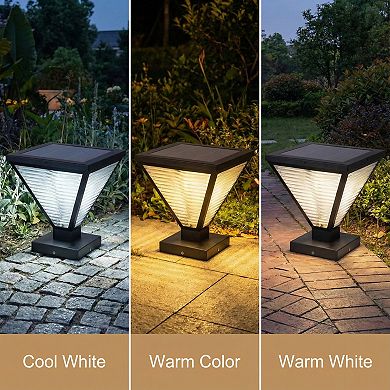 Adjustable Color Temp Solar LED Post Cap Light