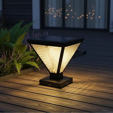 Adjustable Color Temp Solar LED Post Cap Light