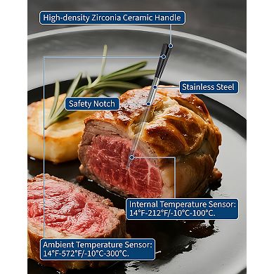 Single Ultra-Thin Probe Digital Meat Thermometer for Grilling