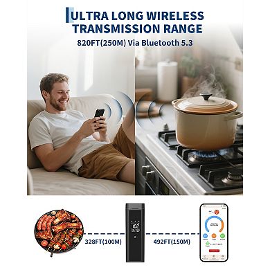 Single Ultra-Thin Probe Digital Meat Thermometer for Grilling