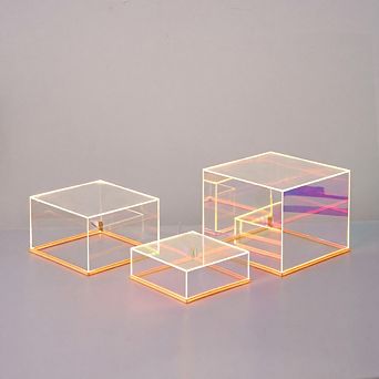 3 pc Stackable Acrylic Display Risers with Light
