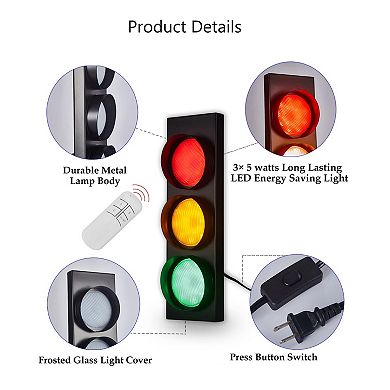 Modern Traffic Light Wall Lamp with Remote