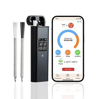 Dual Ultra-Thin Probes Digital Meat Thermometer for Grilling