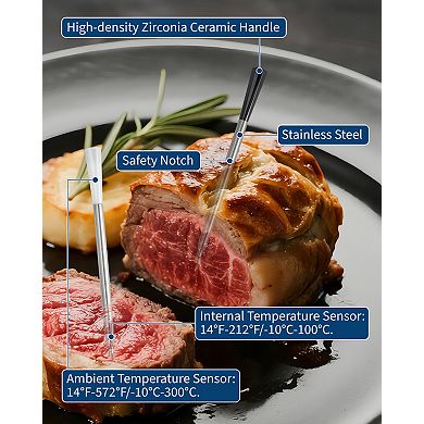 Dual Ultra-Thin Probes Digital Meat Thermometer for Grilling