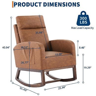 Rocking Chair Nursery with Foot Rest, Nursery Rocking Chairs with High Back