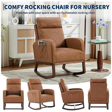 Rocking Chair Nursery with Foot Rest, Nursery Rocking Chairs with High Back