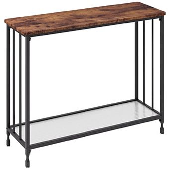 Sofa Table, 2 tier Farmhouse Console Table, Narrow Entryway Tables for Behind Couch