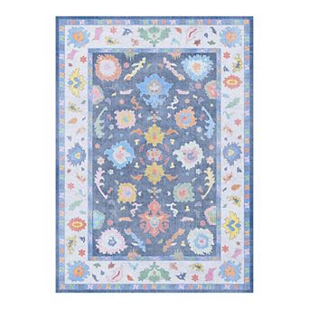 Washable Low Pile Area Rugs for Living Room, Soft Carpet for Bedroom, Non Slip Backing,6X9 FT
