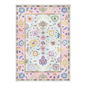 Washable Low Pile Area Rugs for Living Room, Soft Carpet for Bedroom, Non Slip Backing,6X9 FT