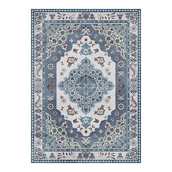 Low Pile Area Rugs for Living Room, Soft Carpet for Bedroom, Non Slip Backing,Washablem,4X6 FT