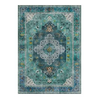 Low Pile Area Rugs for Living Room, Soft Carpet for Bedroom, Non Slip Backing,Washablem,4X6 FT