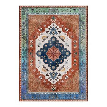 Low Pile Area Rugs for Living Room, Soft Carpet for Bedroom, Non Slip Backing,Washablem,4X6 FT