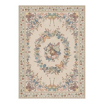 Low Pile Area Rugs for Living Room, Soft Carpet for Bedroom, Non Slip Backing,Washable,4X6 FT