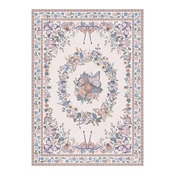 Low Pile Area Rugs for Living Room, Soft Carpet for Bedroom, Non Slip Backing,Washable,4X6 FT