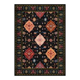 Low Pile Area Rugs for Living Room, Soft Carpet for Bedroom, Non Slip Backing,Washable,5X7 FT