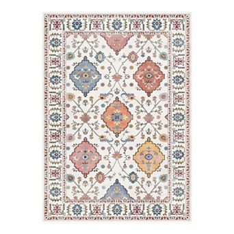 Low Pile Area Rugs for Living Room, Soft Carpet for Bedroom, Non Slip Backing,Washable,5X7 FT