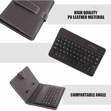 Wireless Bluetooth Keyboard with Leather Case Stand