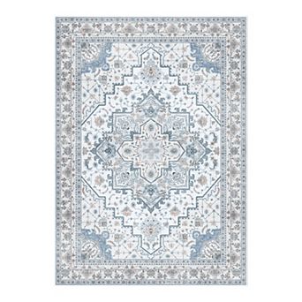 Washable Low Pile Area Rugs for Living Room, Soft Carpet for Bedroom, Non Slip Backing,6X9 FT