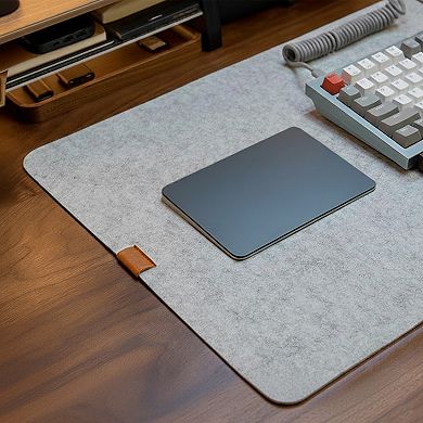 Large Felt Desk Mat Extended Mouse Pad with Dotted Backing Protective Surface