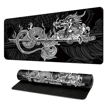 Extended Gaming Mouse Pad Large Desk Mat with Ink Art Print for Keyboard and Laptop