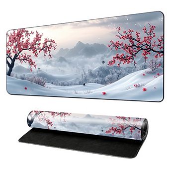Extended Gaming Mouse Pad Large Desk Mat with Ink Art Print for Keyboard and Laptop