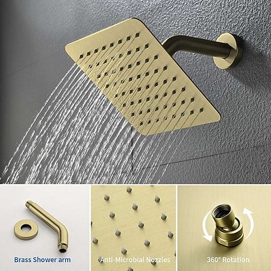 Single Handle 1 Spray Tub and Shower Faucet with 8 Inch Square Fixed Shower Valve Included