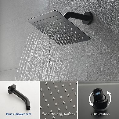 Single Handle 1 Spray Tub and Shower Faucet with 8 Inch Square Fixed Shower Valve Included