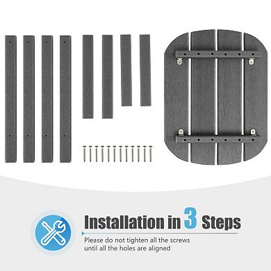 18 Inch Outdoor Weather Resistant Side Table for Patio and Garden