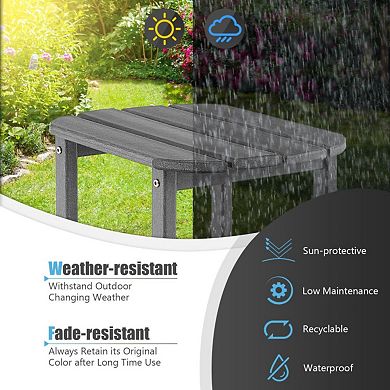 18 Inch Outdoor Weather Resistant Side Table for Patio and Garden