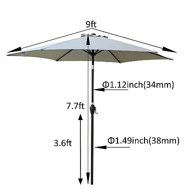 9 Ft Patio Umbrella With Vented Canopy