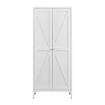 2 Doors Metal Storage Cabinet Kitchen Pantry Cabinet With Adjustable Shelves