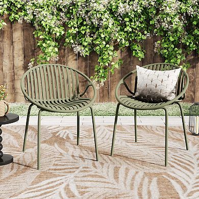 Modern Patio Dining Chairs Set of 2