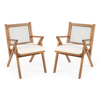 Patio Dining Chair with Cushion Set of 2
