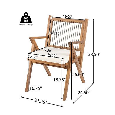 Patio Dining Chair with Cushion Set of 2