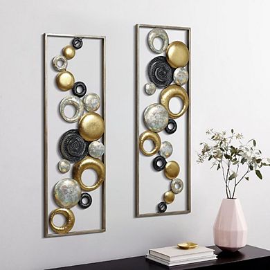 Modern Metal Hanging Wall Decor, Set of 2