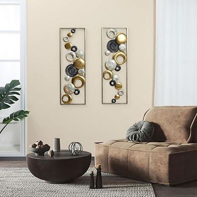 Modern Metal Hanging Wall Decor, Set of 2