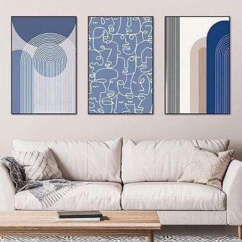 Set of 3 Hanging Abstract Oil Painting Wall Art
