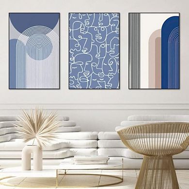 Set of 3 Hanging Abstract Oil Painting Wall Art