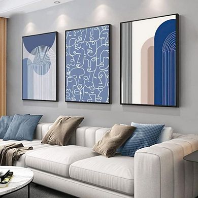 Set of 3 Hanging Abstract Oil Painting Wall Art