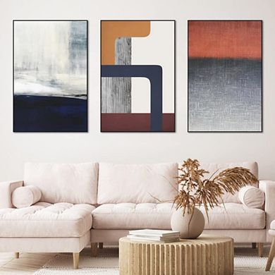 Boho Oil Painting Photo Wall Art, Set of 3