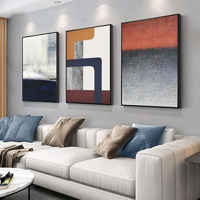 Boho Oil Painting Photo Wall Art, Set of 3