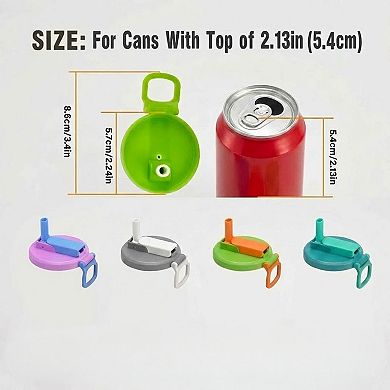 4-PC Replacement Straw Lid with Flip Top and Carry Handle Compatible with Tumblers and Water Bottles