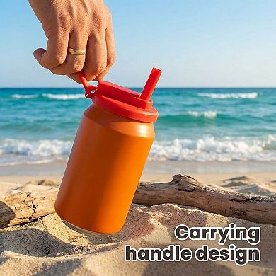 4-PC Replacement Straw Lid with Flip Top and Carry Handle Compatible with Tumblers and Water Bottles