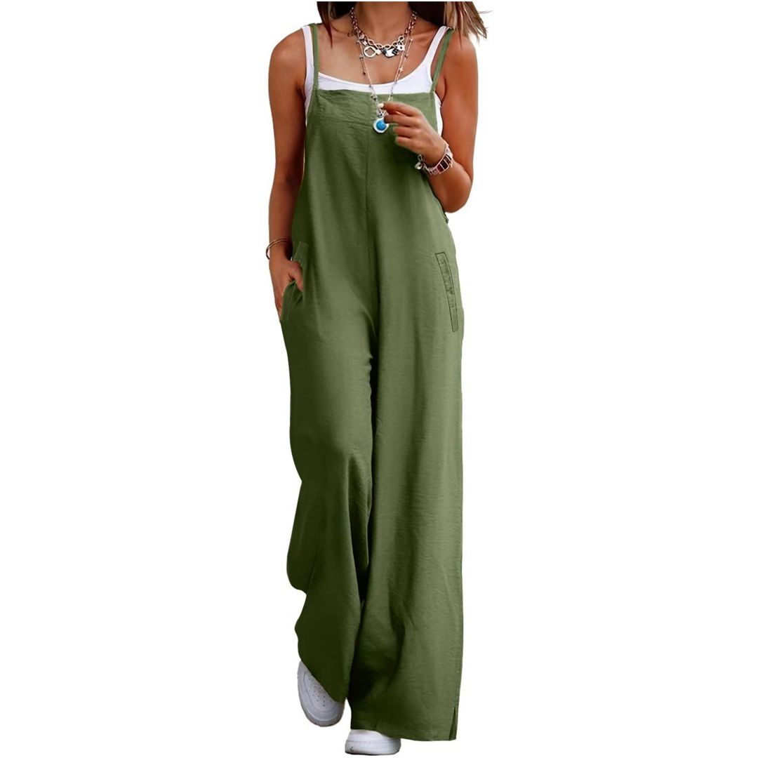 Женские комбинезоны Casual Loose Jumpsuits Boho Wide Leg Rompers Sleeveless Overalls with Pockets