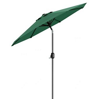 9FT Patio Table Umbrella 8 Sturdy Ribs, Push Button Tilt & Crank, UV Protection Waterproof