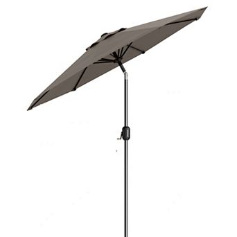 9FT Patio Table Umbrella 8 Sturdy Ribs, Push Button Tilt & Crank, UV Protection Waterproof
