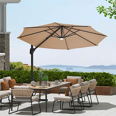 10FT Roman Single Top Patio Umbrella: Base Included, Easy Tilt & 8-Sturdy Rids