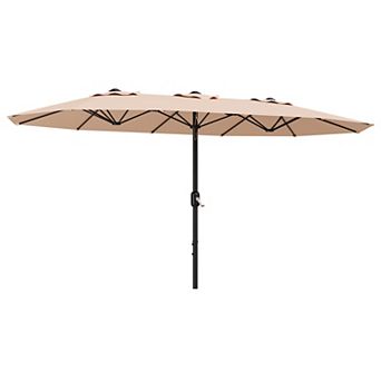 13 FT Large Double-Sided Rectangle Patio Umbrella Crank Handle & Tilt Adjustment, Polyester Canopy